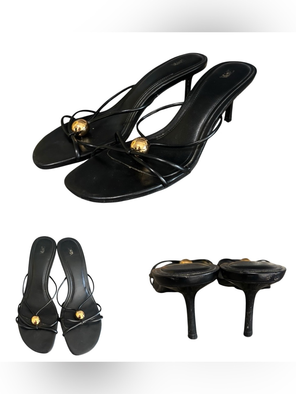 Zara Metal Embellished Strappy Heel